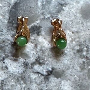 1968 Pat. P wishbone Jade like earrings
